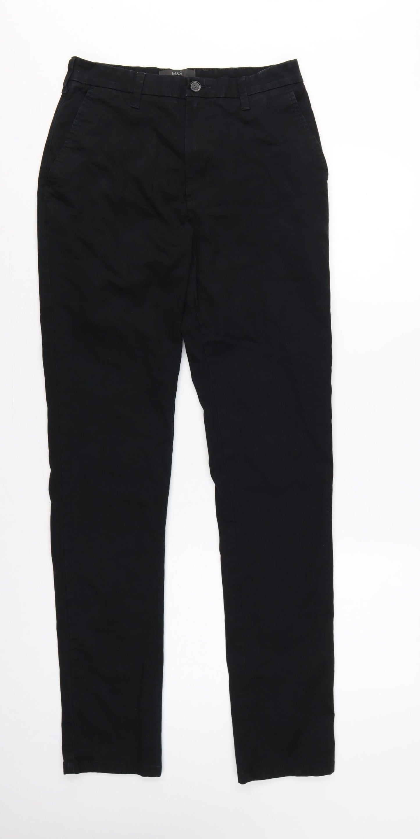 Marks & Spencer Men's Black 28/35 Slim Stretch Chino Trousers