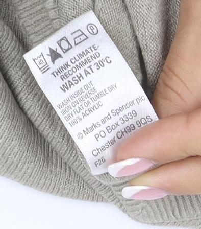 Marks & Spencer Men's Beige XL Ramie V-Neck Lightweight Pullover Jumper
