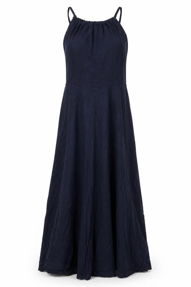 Gap Women’s Navy Blue UK 10 Maxi Strappy Smocked Viscose Dress