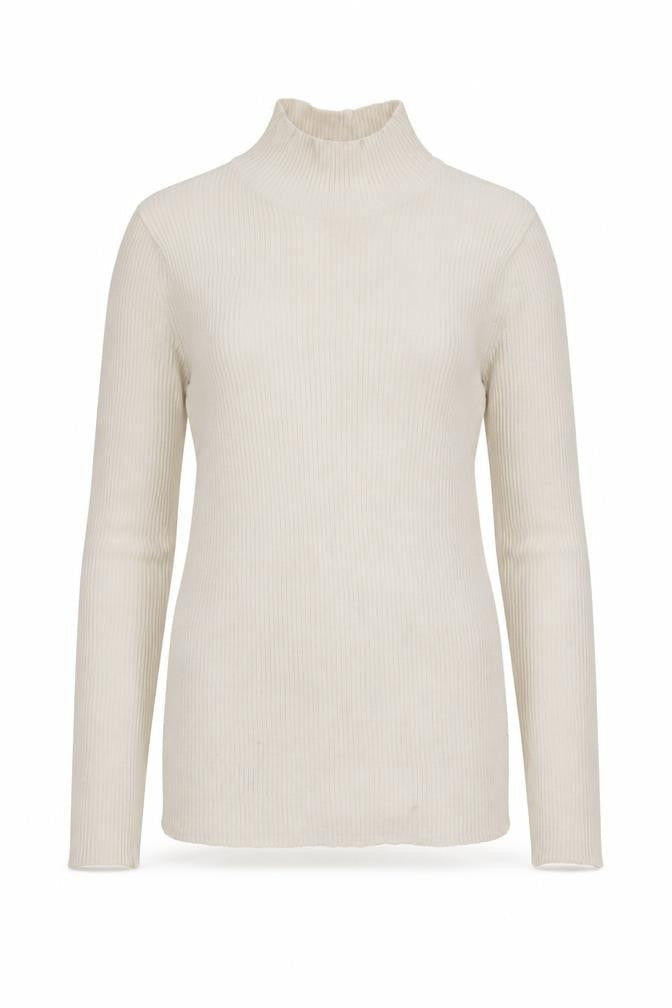 Marks & Spencer Women's Ivory Size 8 Ribbed Roll Neck Jumper