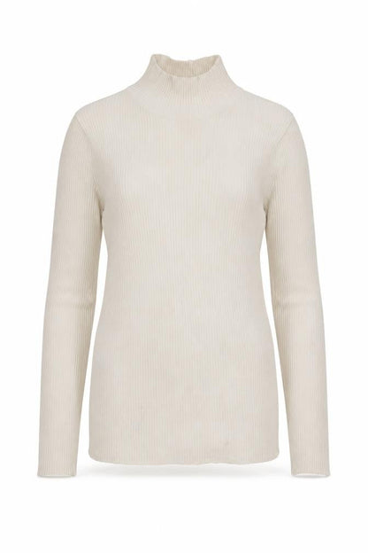 Marks & Spencer Women's Ivory Size 8 Ribbed Roll Neck Jumper