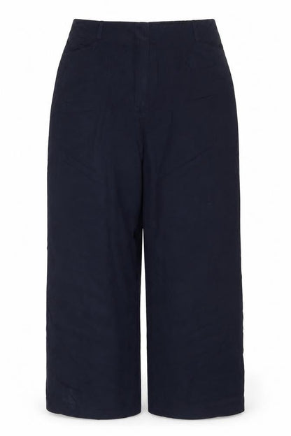 Marks and Spencer Women’s Navy UK 18 Short Wide-Leg Pull-On Trousers