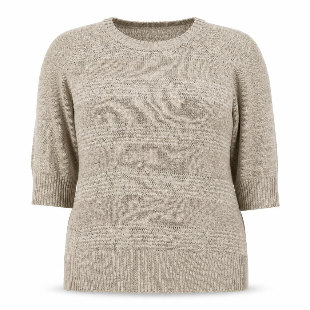 Savoir Women’s Beige UK 18 Textured Knit Crew Neck Pullover Jumper