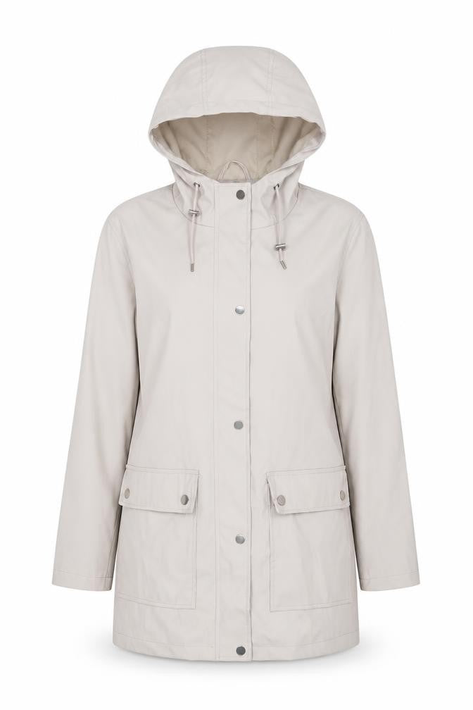 New Look Women’s Ivory Hooded Parka Jacket UK 8 Snap Zip Pockets