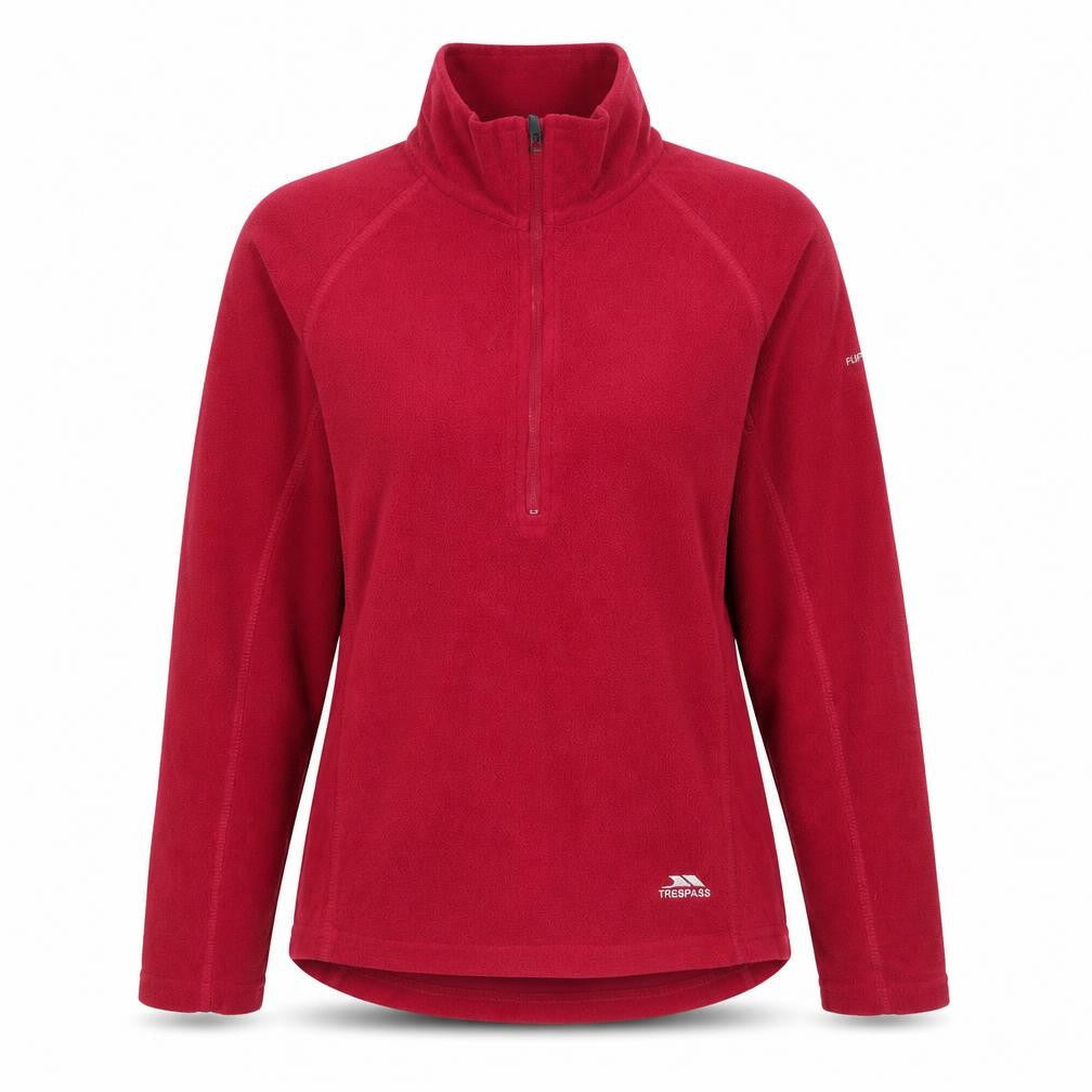 Trespass Women’s Red Small Fleece 1/4 Zip Outdoor Sweatshirt