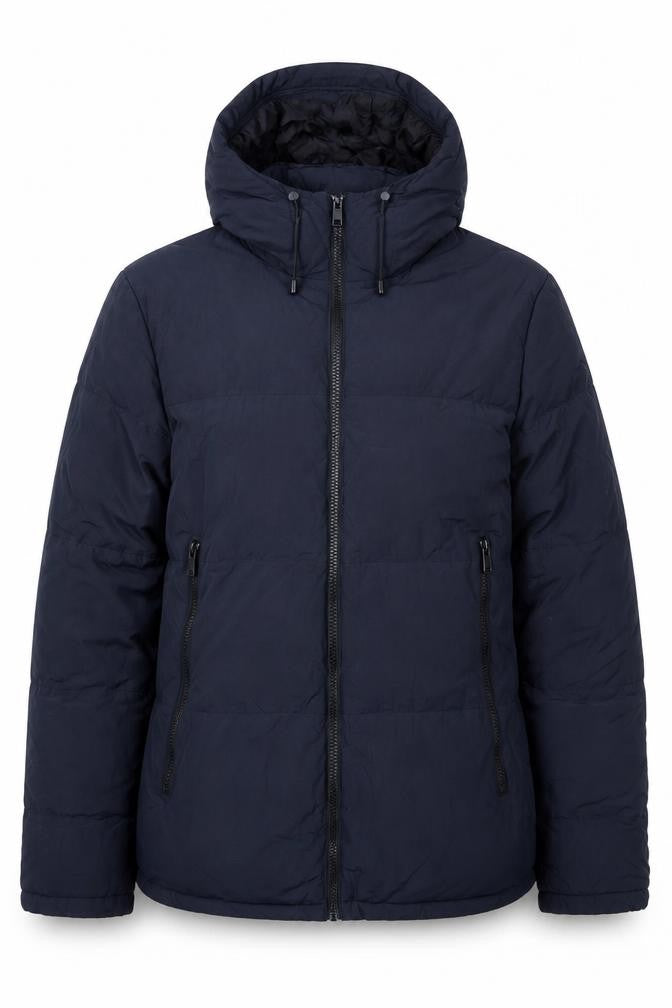 Jack Wills Women’s Blue L Hooded Puffer Jacket Down Filled Zip