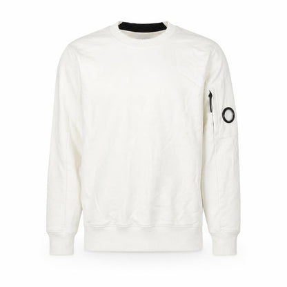 C.P. Company Men’s White S Crew Neck Sweatshirt Lens Pocket Pullover