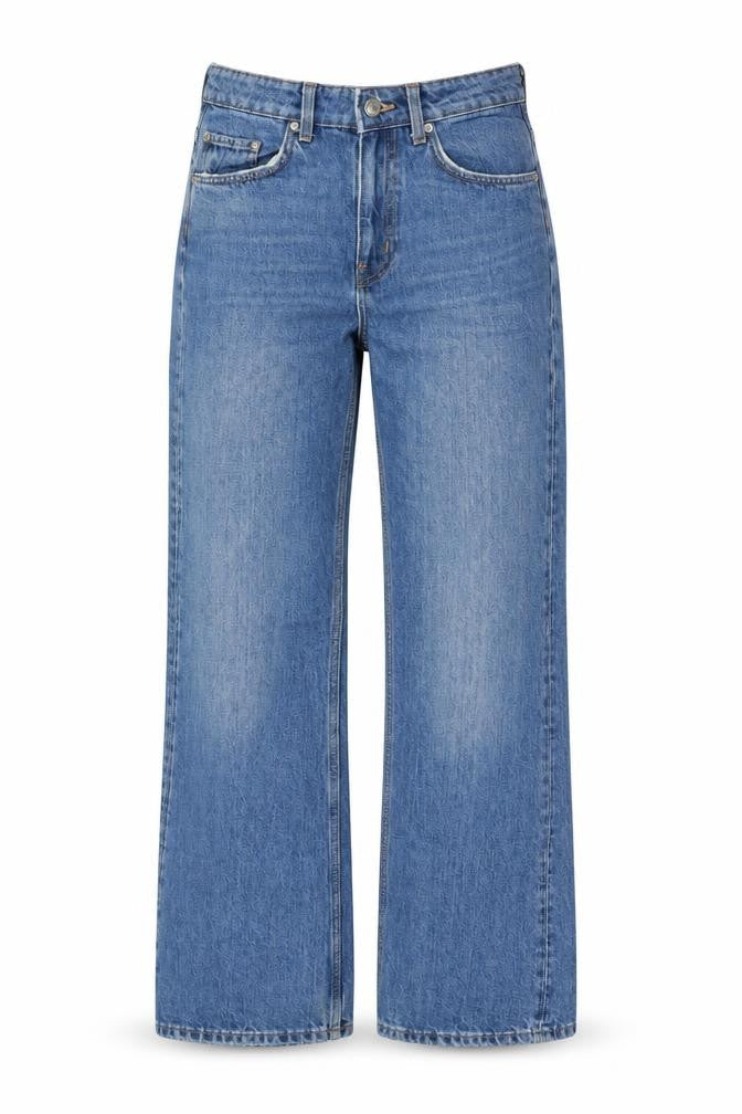 Weekday Women Blue 28/32 High Rise Wide-Leg Button Fly Jeans