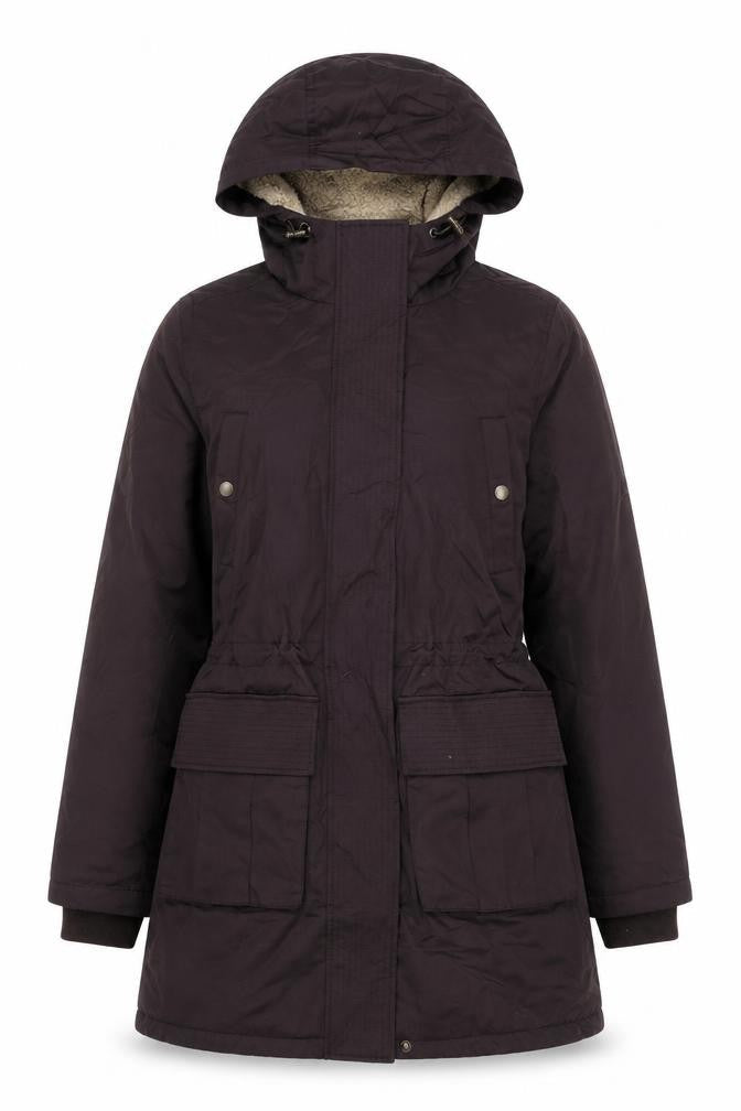 FatFace Women Brown UK 8 Hooded Parka Sherpa Lined Cotton Blend
