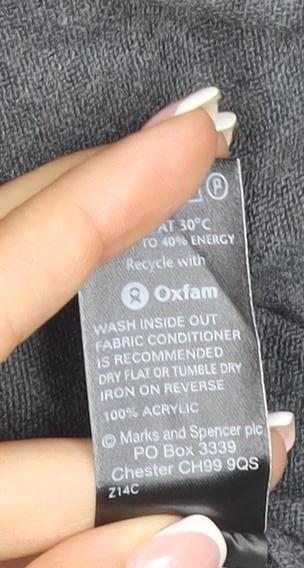 Marks & Spencer Women Grey Size 12 Open Knit Cardigan Pockets