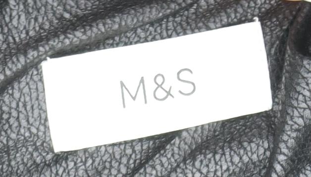 Marks & Spencer Women’s Black Size 10 Faux Leather Biker Shearling Waistcoat