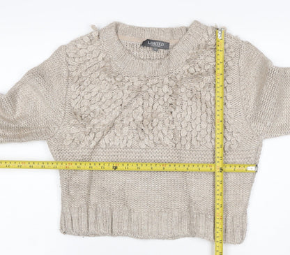 Marks & Spencer Women Beige M Chunky Knit Wool Blend Jumper