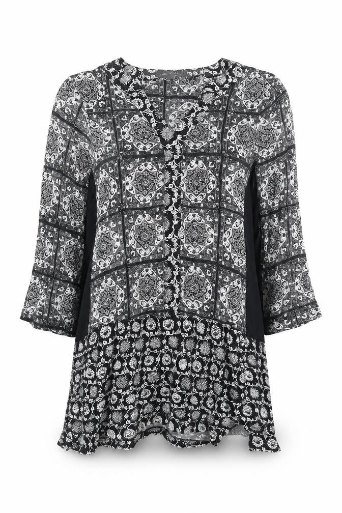 Next Petite Women’s Black White UK 6 Shift Mini Floral Button Dress