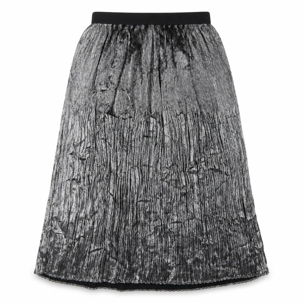 Marks & Spencer Women Silver UK 12 Petite Midi Tulip Pleated Skirt