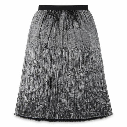 Marks & Spencer Women Silver UK 12 Petite Midi Tulip Pleated Skirt