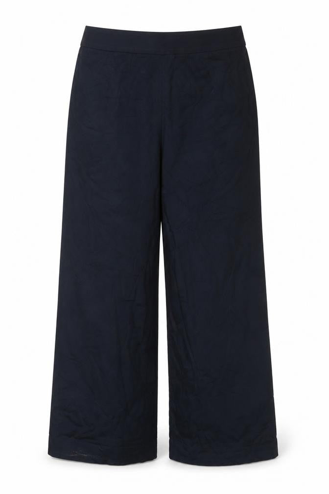 Marks & Spencer Women Black Size 16 Wide-Leg Stretch Trousers