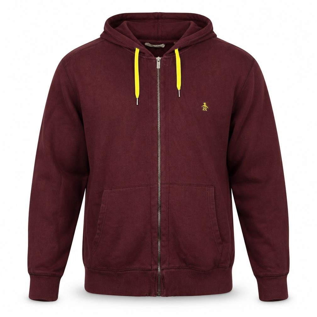 Original Penguin Men’s Red 2XL Full Zip Logo Hoodie