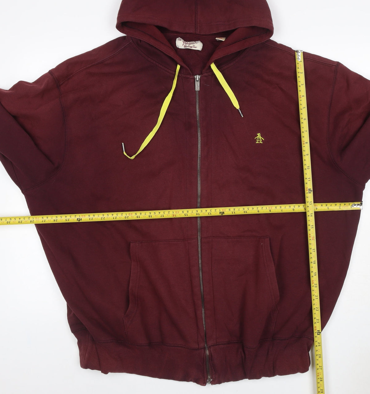Original Penguin Men’s Red 2XL Full Zip Logo Hoodie