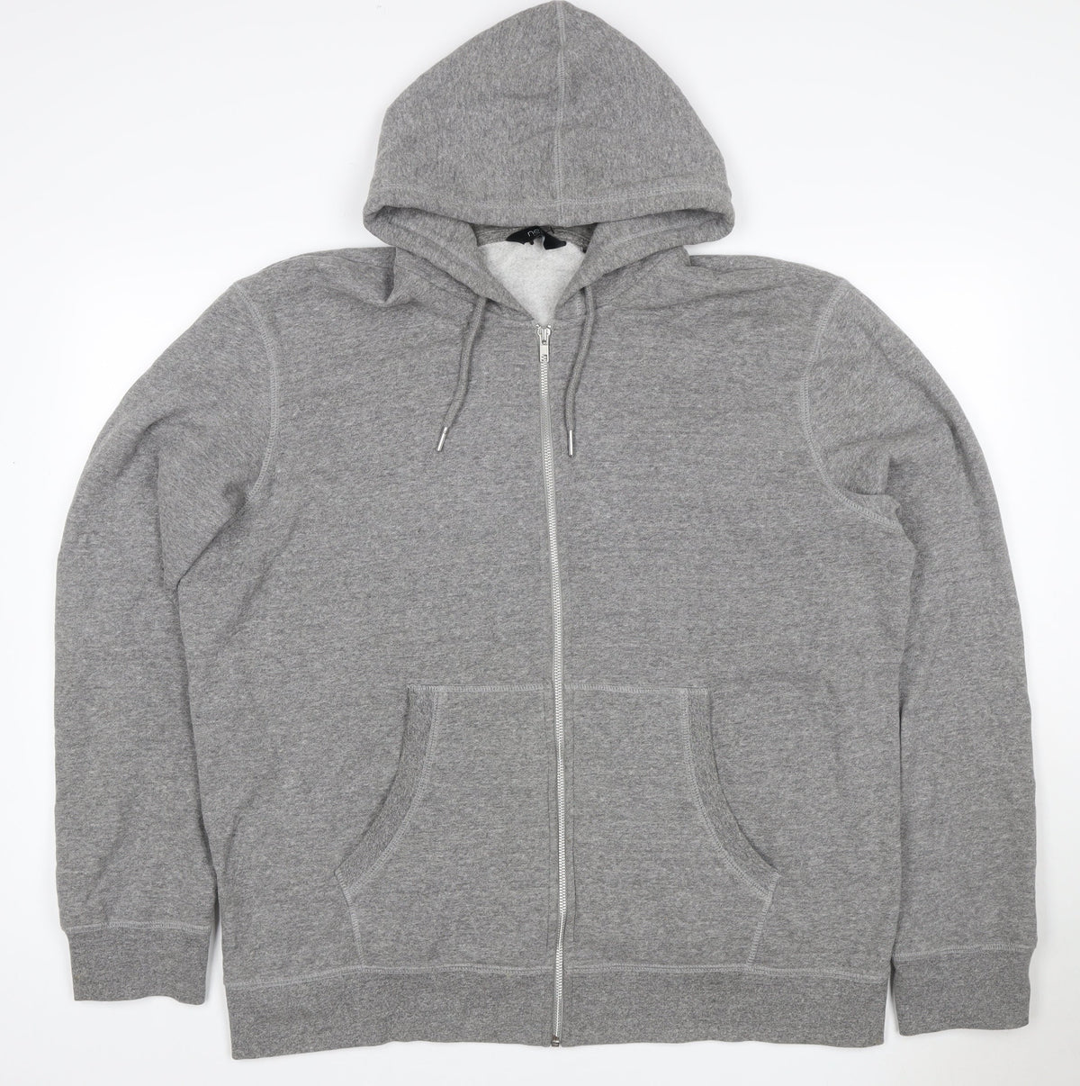 Next Men’s Grey XXL Full Zip Hooded Fleece Hoodie Drawstring Pockets