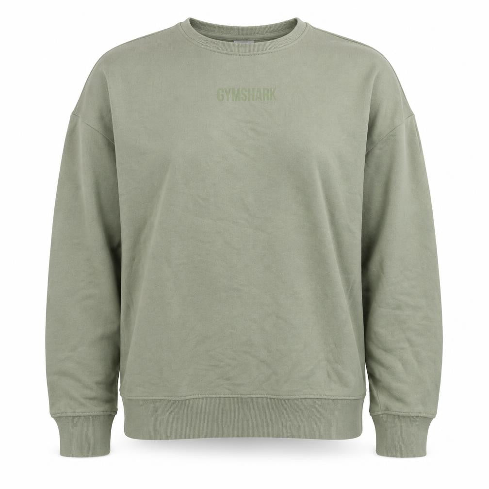 Gymshark Women’s Green L Logo Crew Neck Pullover Sweatshirt