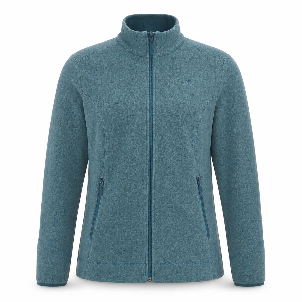 Quechua Women’s Blue L Full Zip Fleece Basic Jacket Outdoor Pockets