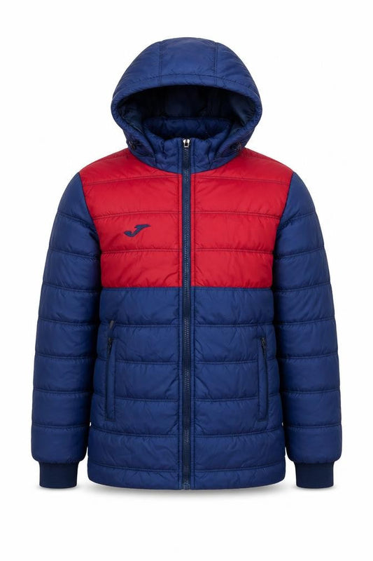 Joma Boys Blue Red 12 Years Puffer Jacket Hooded Quilted Winter