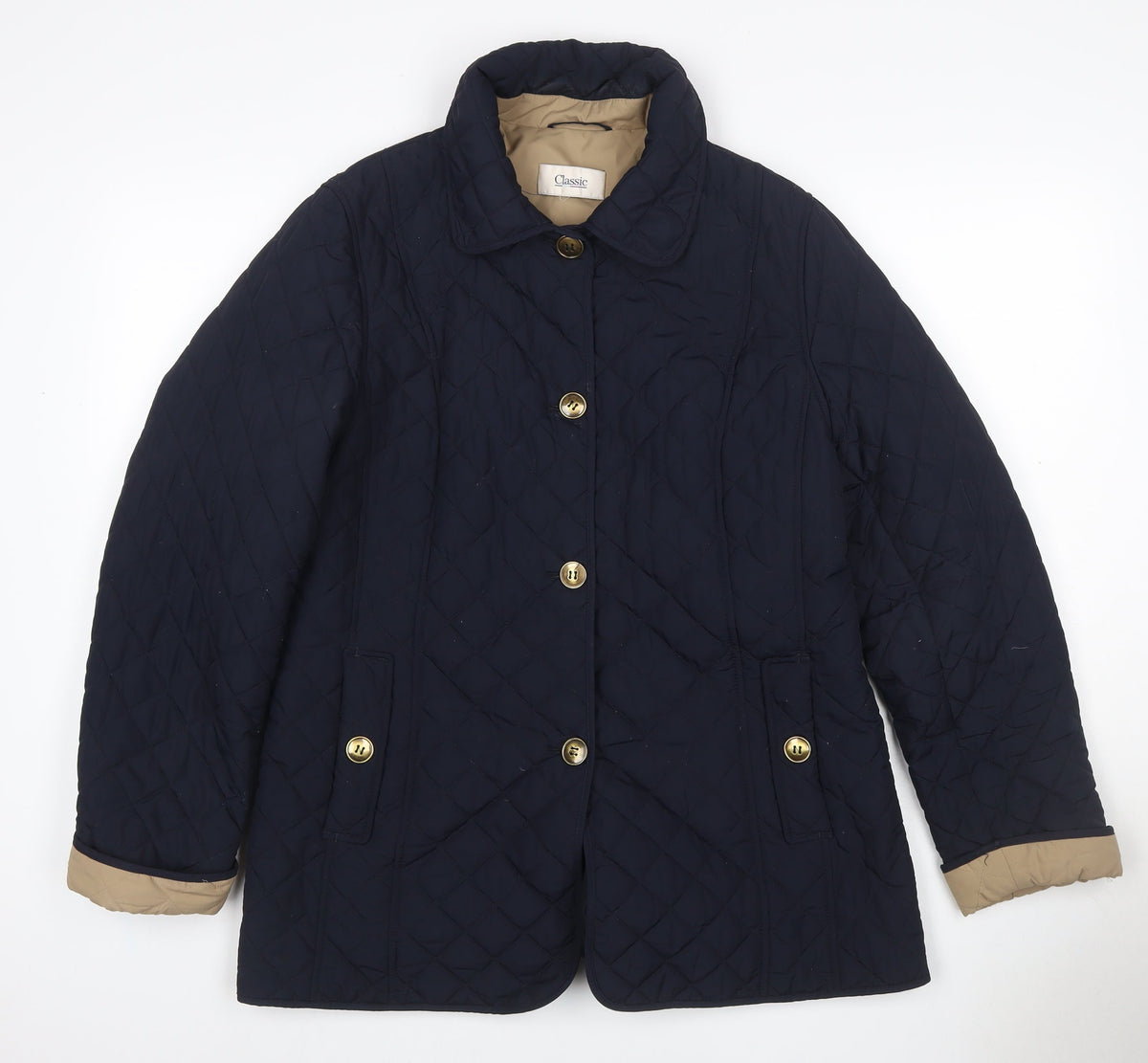 Marks & Spencer Women’s Navy UK 14 Quilted Mid-Length Padded Coat Classic