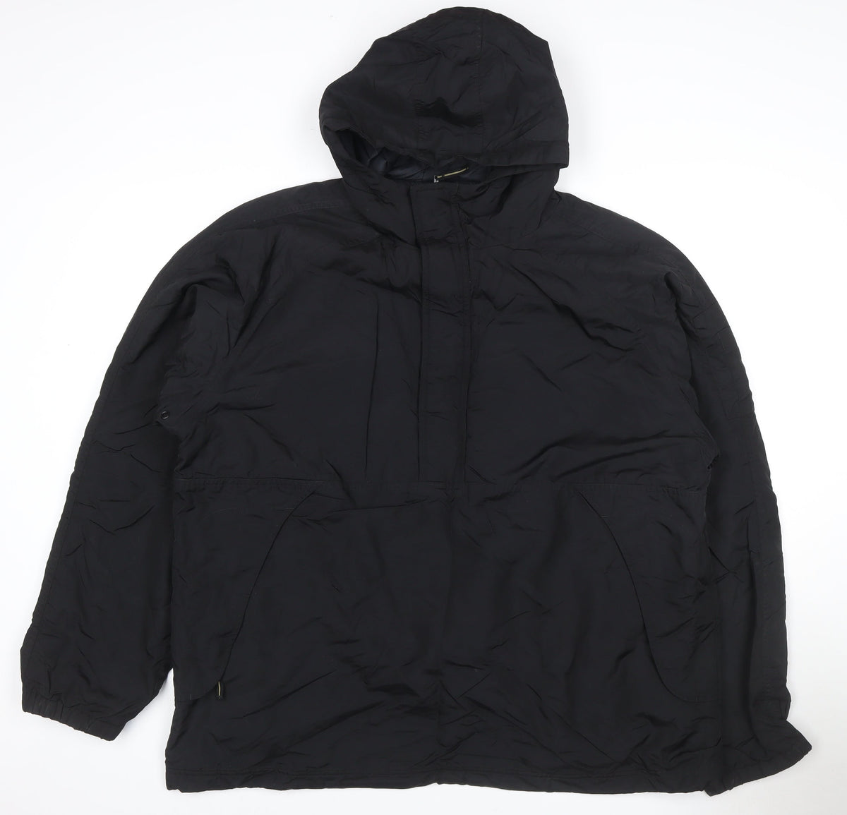 Moto Men's Black L Hooded Padded Anorak Jacket 1/4 Zip