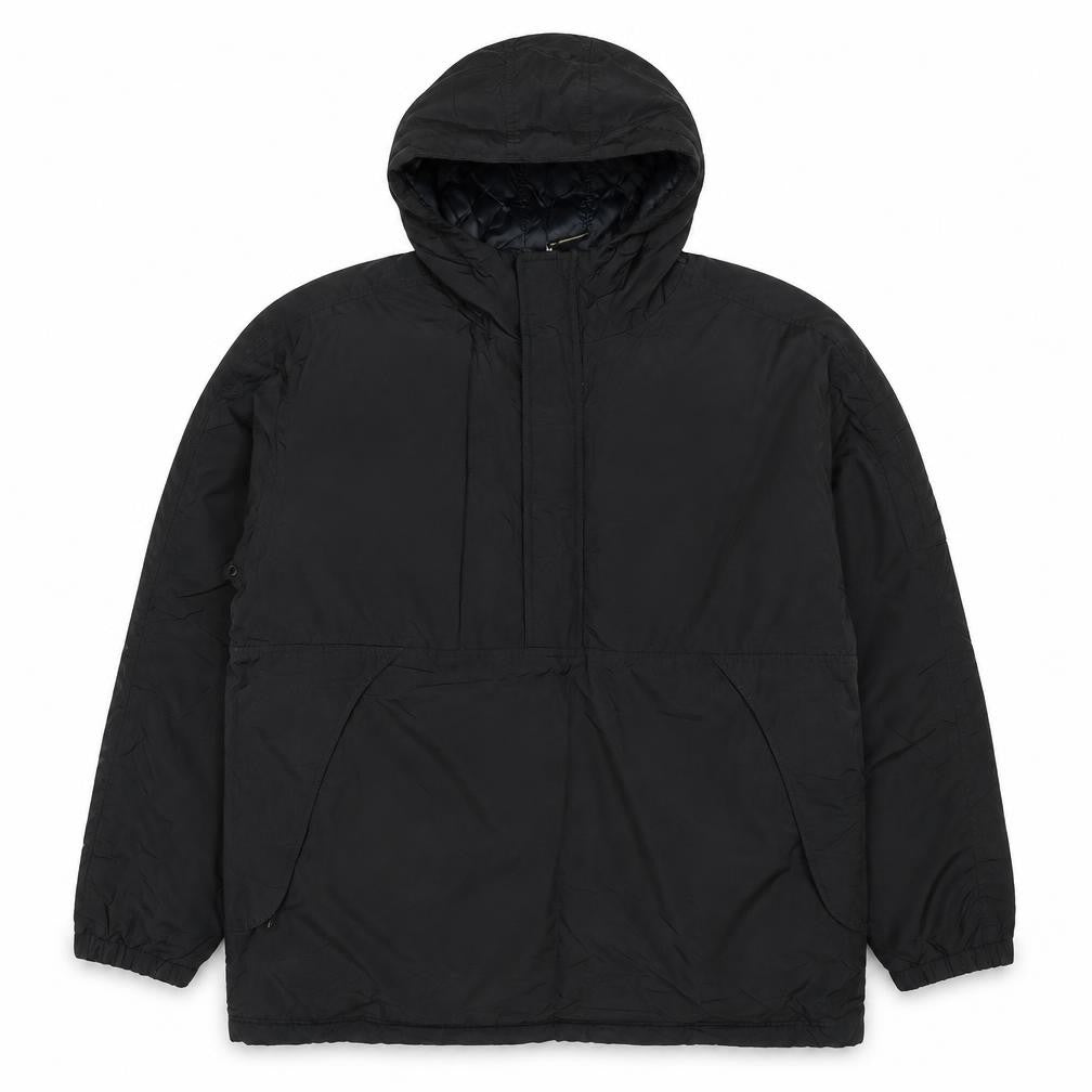 Moto Men's Black L Hooded Padded Anorak Jacket 1/4 Zip