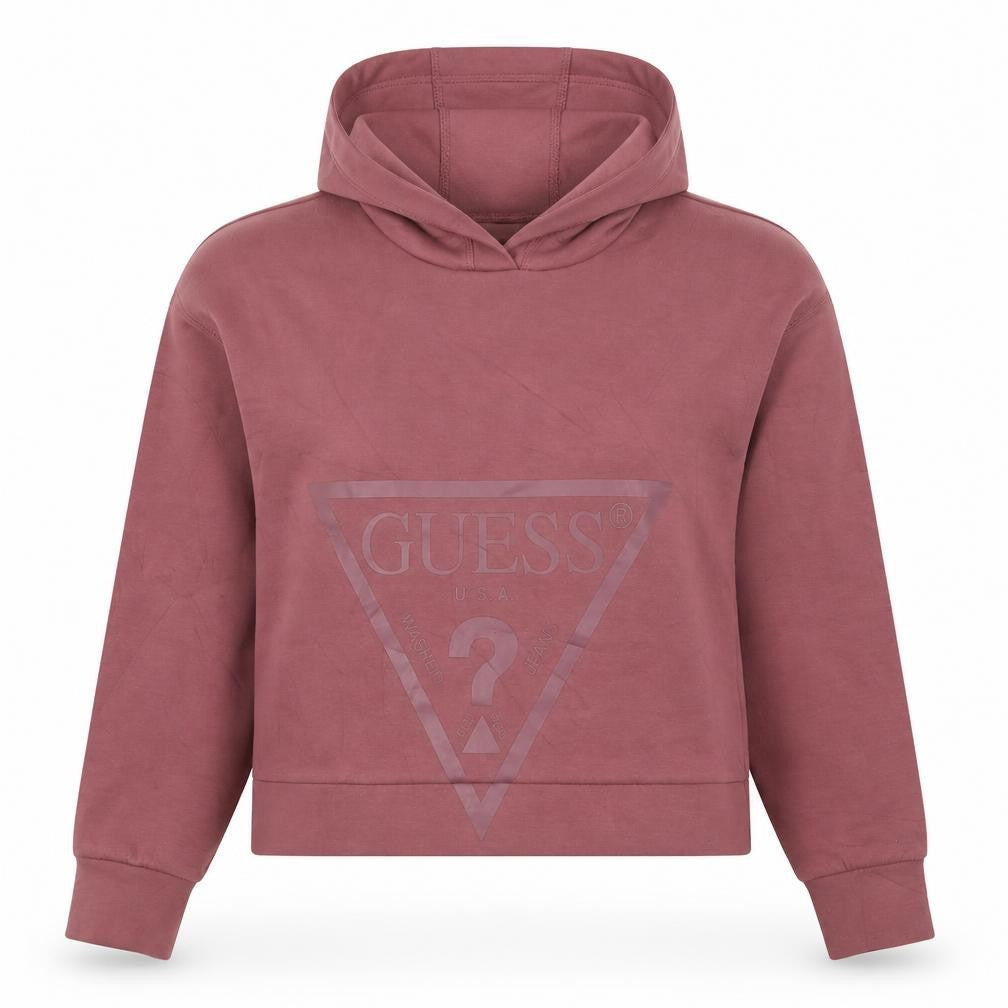 Guess Women Pink UK 16 Pullover Hoodie Logo Graphic Long Sleeve