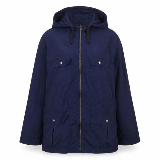 Gap Women's Navy Blue M Hooded Parka Jacket Utility Full Zip