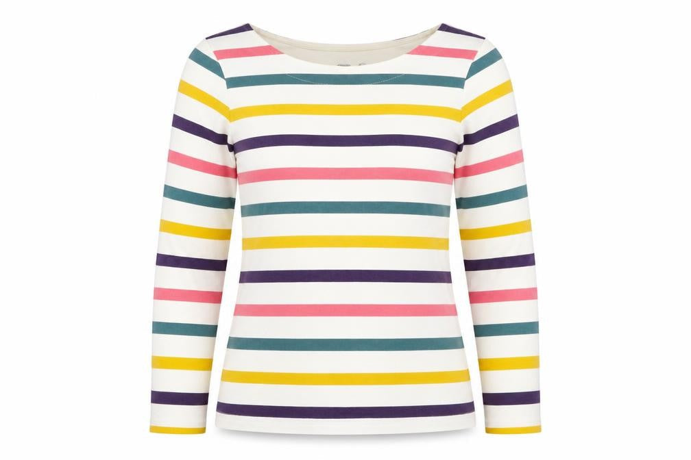 Mistral Women’s Multicoloured UK 12 Striped Jersey Long Sleeve T-Shirt
