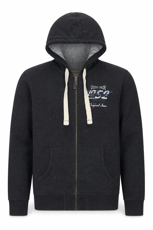 North Coast Men's Grey L Full Zip Graphic Hoodie Cotton Blend