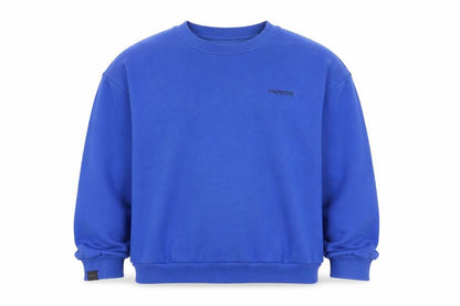 Pull&Bear Women’s Blue M Crew Neck Logo Fleece Pullover Sweatshirt