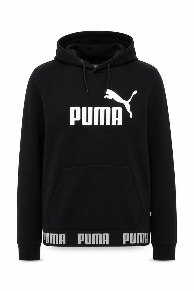 Puma Womens Black M Pullover Hoodie Logo Graphic Pocket Sweatshirt
