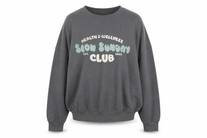 Tu Women Grey Size 12 Slow Sunday Club Graphic Fleece Pyjama Jumper