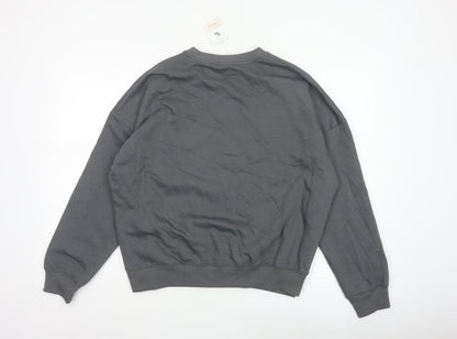 Tu Women Grey Size 12 Slow Sunday Club Graphic Fleece Pyjama Jumper