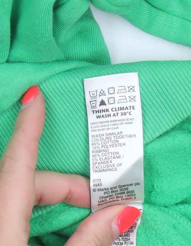 Marks & Spencer Women Green M Pullover Crew Neck Sweatshirt