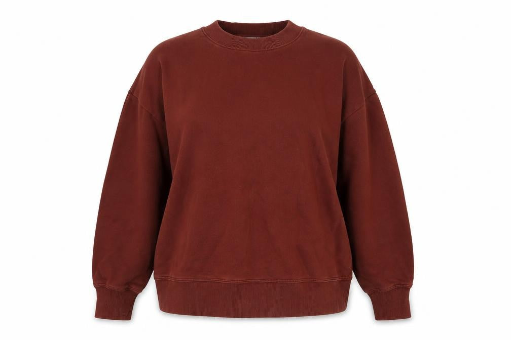 COS Women's Brown S Pullover Crew Neck 100% Cotton Sweatshirt