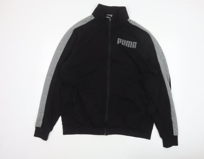 Additional front view of Puma Men’s Black Grey XL Full Zip Track Jacket Logo Sports
