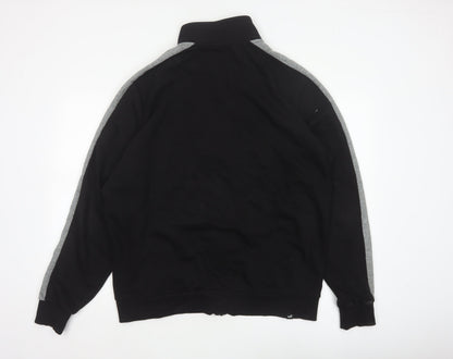 Close-up detail of Puma Men’s Black Grey XL Full Zip Track Jacket Logo Sports