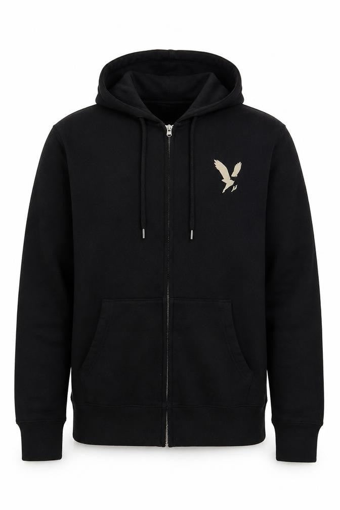 American Eagle Men’s Black L Full Zip Hooded Fleece Logo Hoodie