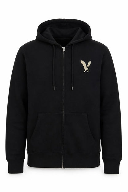 American Eagle Men’s Black L Full Zip Hooded Fleece Logo Hoodie