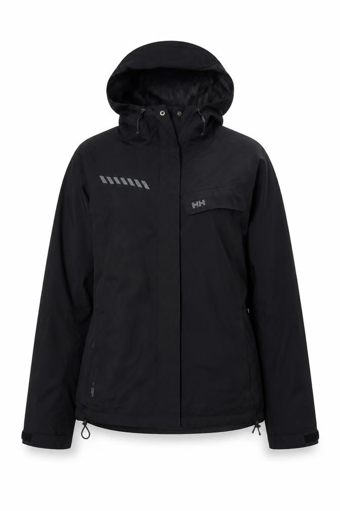 Helly Hansen Women's Black M Basic Jacket Hooded Reflective Zip
