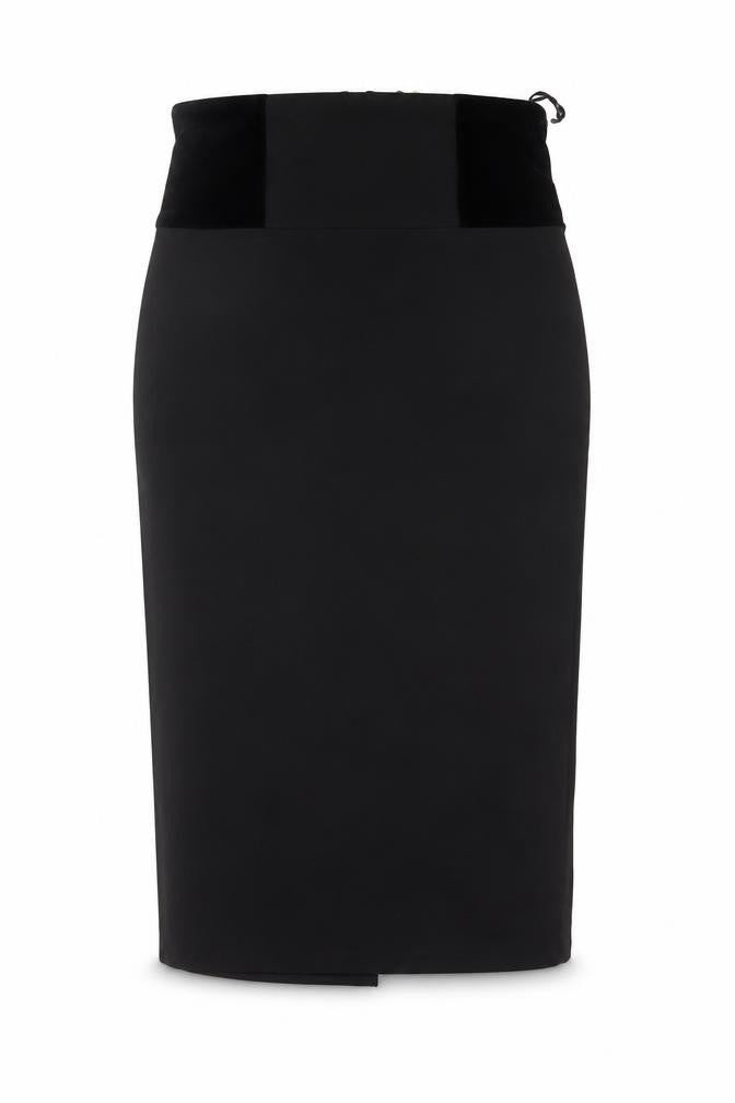 Kelly Ewing Collection Women Black UK 10 High Rise Velvet Pencil Skirt