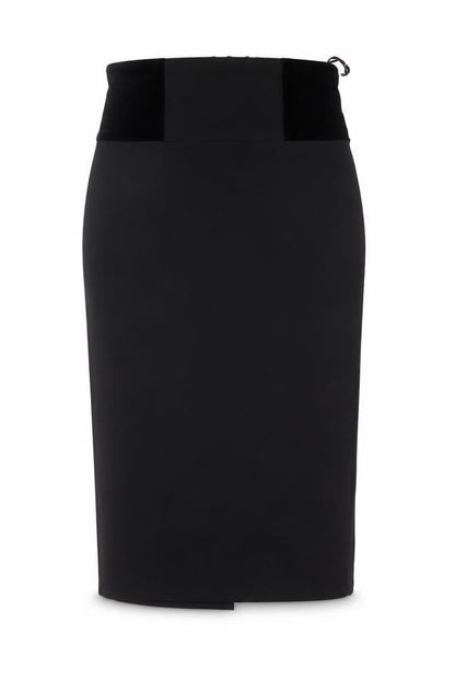 Kelly Ewing Collection Women Black UK 10 High Rise Velvet Pencil Skirt