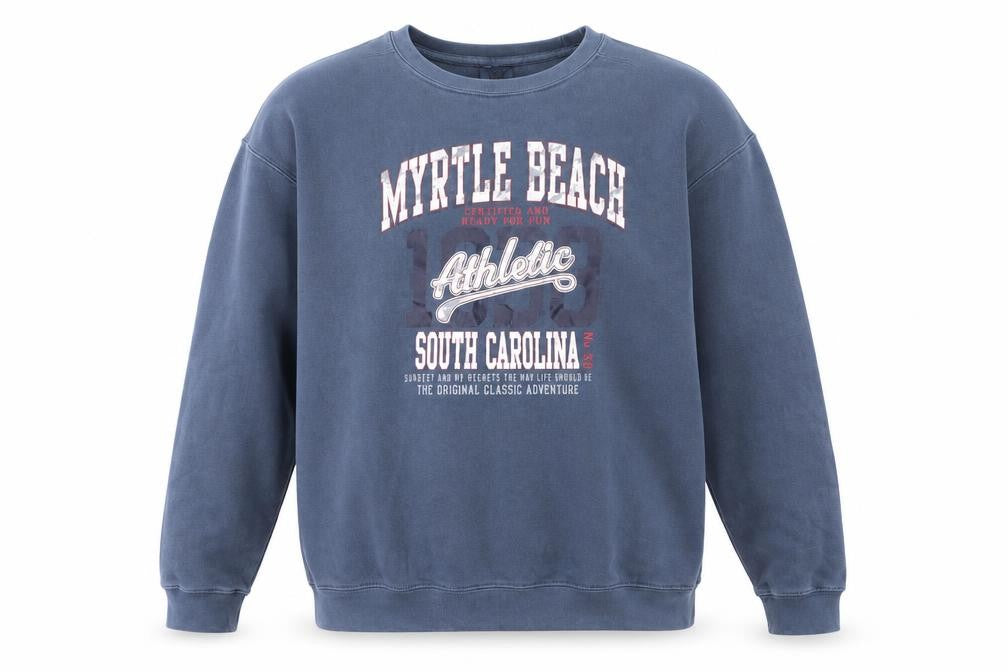 Comfort Colors Men's Blue L Pullover Sweatshirt Myrtle Beach Graphic