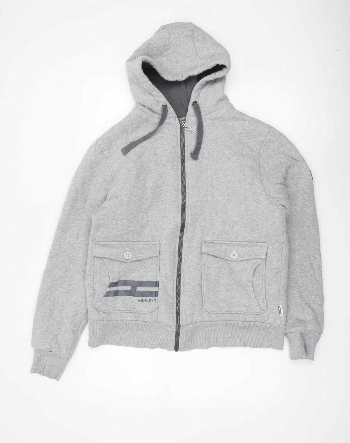 Henleys Unisex Adults Grey M Full Zip Hooded Fleece Hoodie