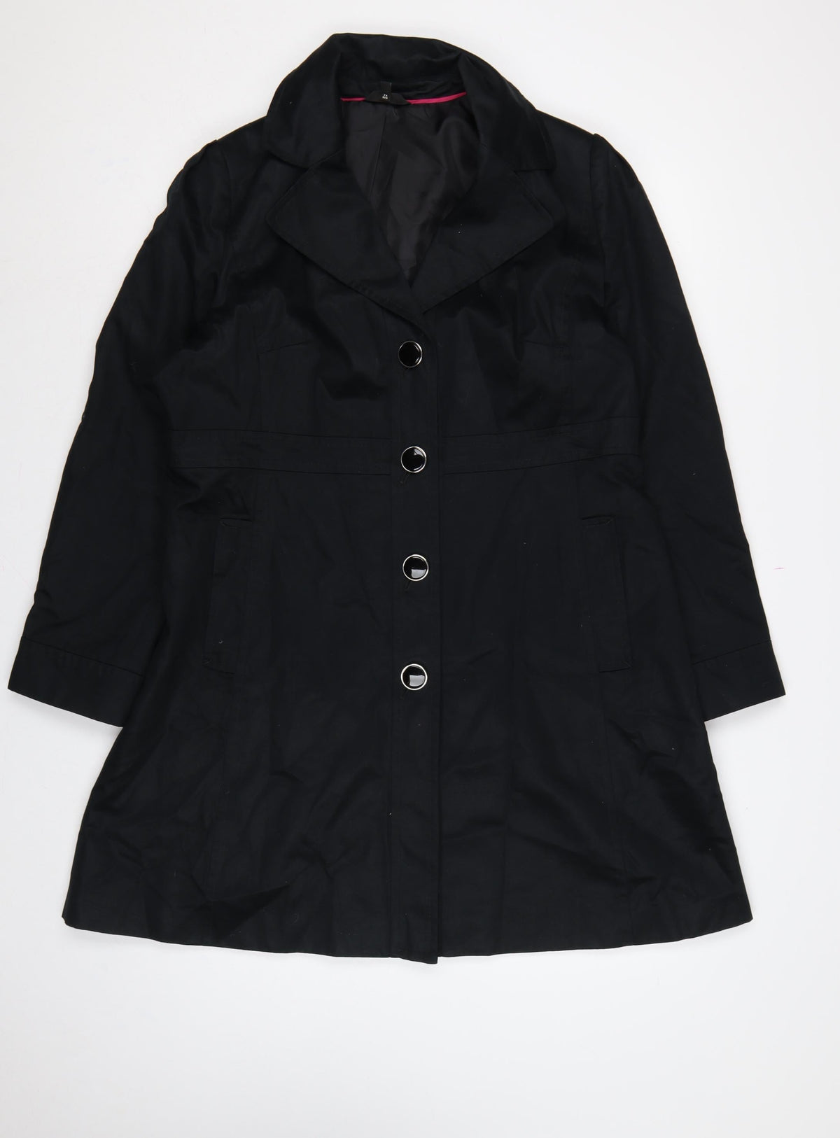 Marks and Spencer Women’s Black UK 16 Long Cotton Overcoat