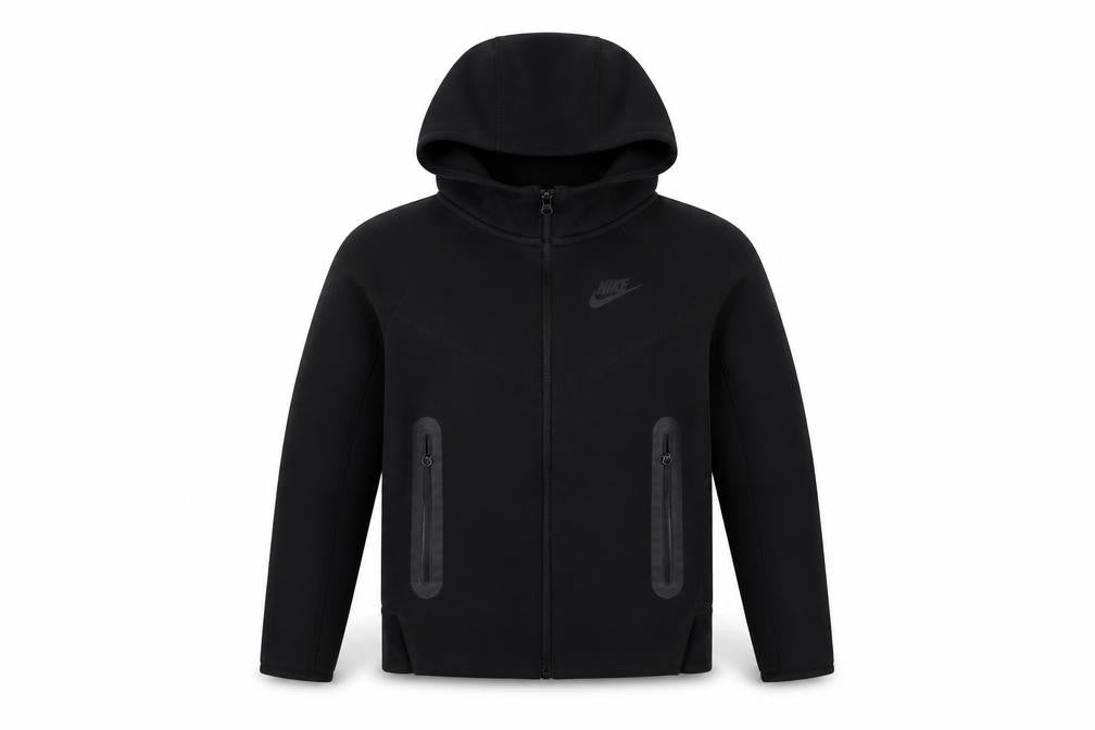Nike Unisex Kids Black 8-9 Years Full Zip Hooded Fleece Hoodie